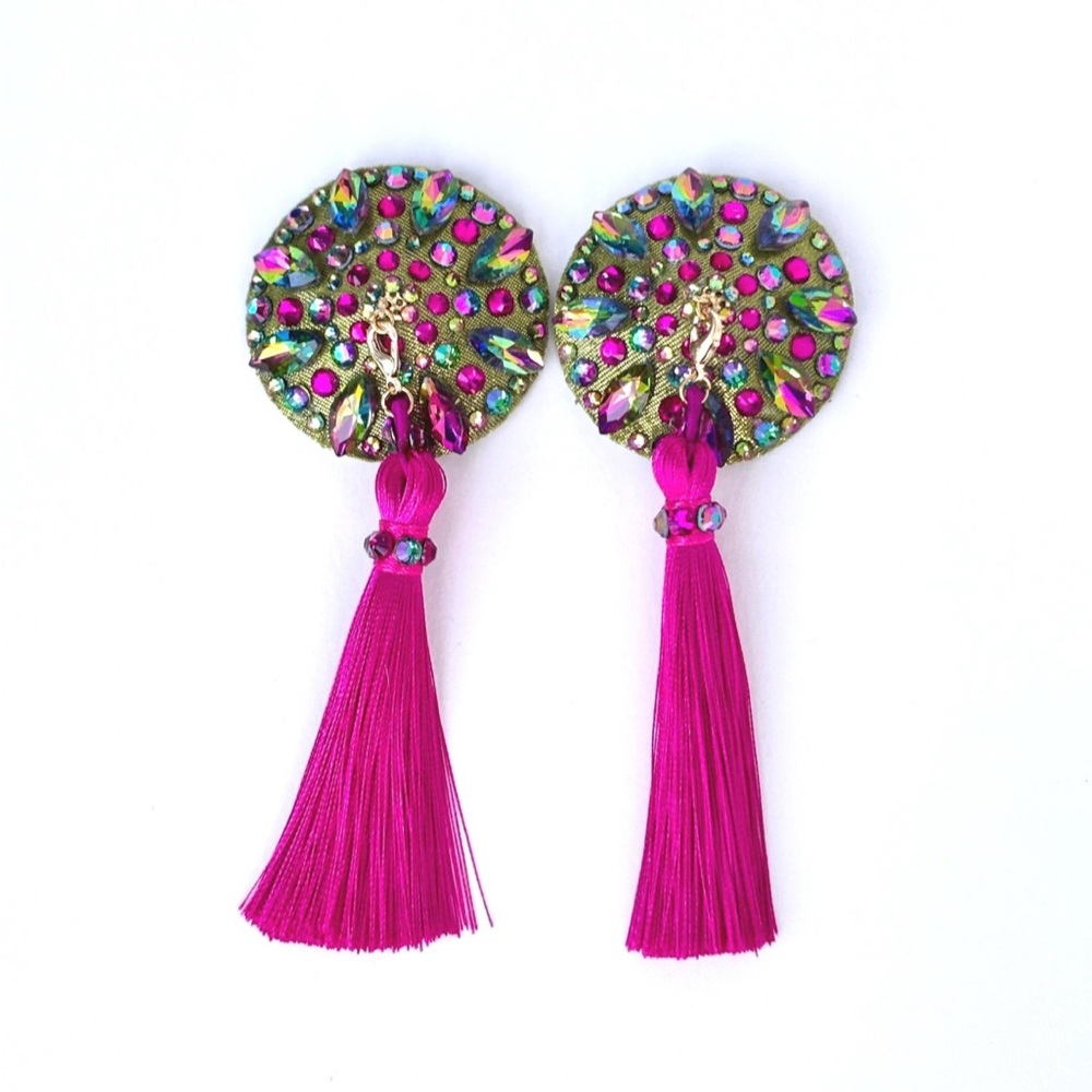 Pink and Green Tassel Pasties